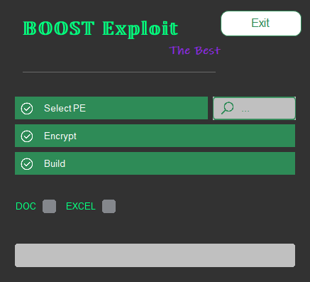 BOOST EXPLOITS - SILENT DOC/EXCEL BUILDER