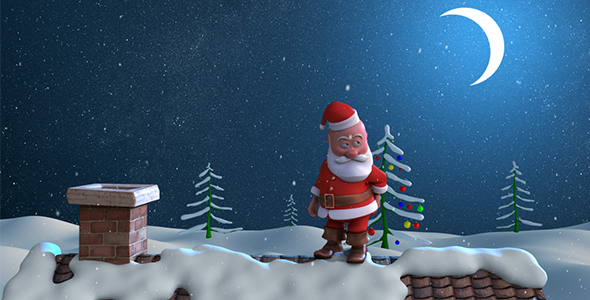 Christmas Santa on Chimney 