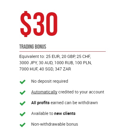 Free $30 Trading Bonus